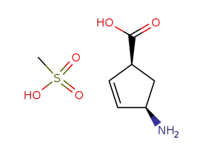 (-)-(1S, 4R)-4-amino-2-cyclopentene-1-carboxylic acid methanesulfonate